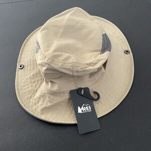 NEW REI Sun Bucket Explorer Hat Boys 4-7 Yrs Snaps Tan Hiking Fishing Outdoors